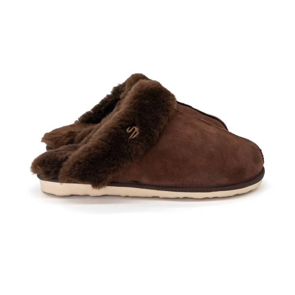 NEW BLKSWN women's magnolia shearling slippers in espresso